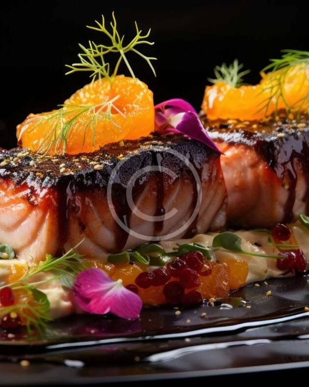 Citrus-glazed salmon